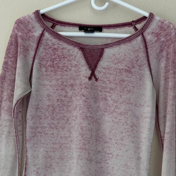 Vintage Sugar Rush burn out paper thin thrashed fitted thermal Y2K shirt pink M - Picture 4 of 11